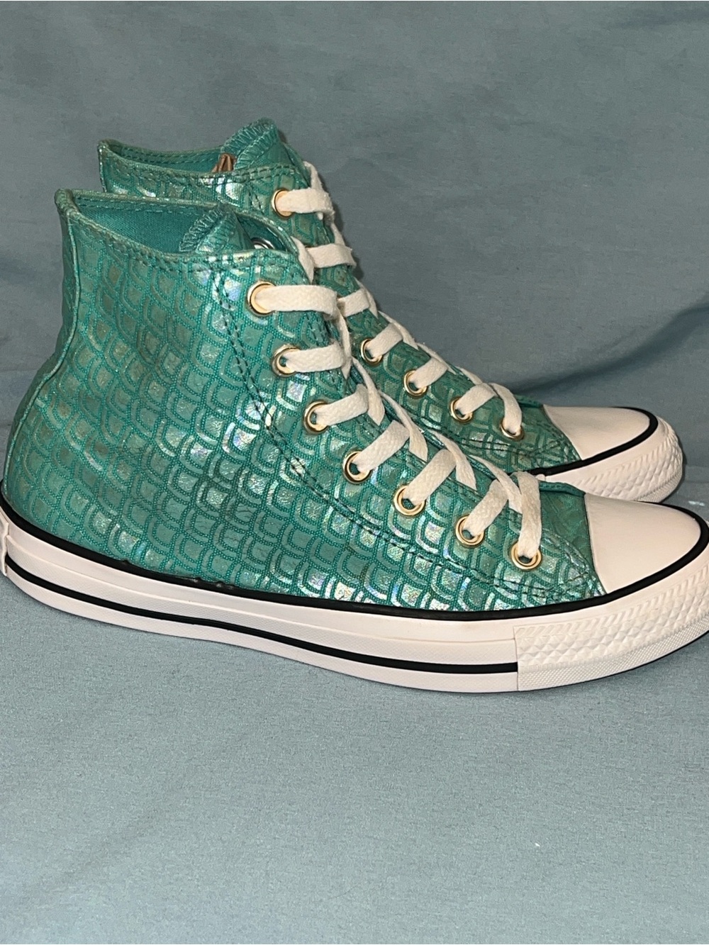 Converse Chuck Taylor All Star High Top Turquoise Mermaid Scale - Picture 3 of 11